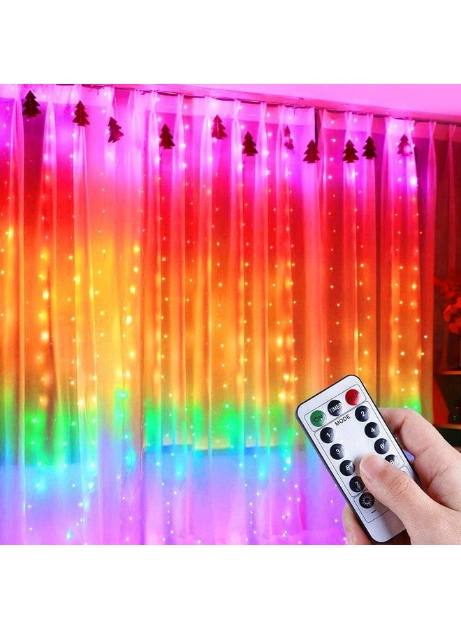 Gesto إضاءة خيوط LED ستارة USB 5V من جستو لتزيين المنزل - أضواء خرافية RGB مع جهاز تحكم عن بعد بـ 8 أوضاع | إضاءة معلقة لتزيين الغرفة، تزيين عيد الميلاد، تزيين الجدران، تزيين ديوالي (9.8x9.8 قدم) - Image 1