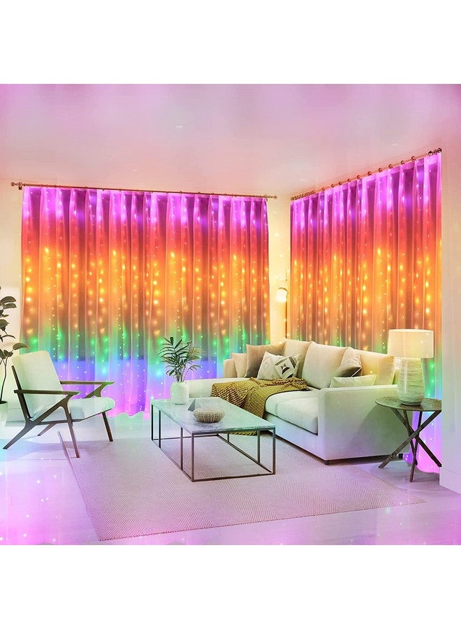 Gesto إضاءة خيوط LED ستارة USB 5V من جستو لتزيين المنزل - أضواء خرافية RGB مع جهاز تحكم عن بعد بـ 8 أوضاع | إضاءة معلقة لتزيين الغرفة، تزيين عيد الميلاد، تزيين الجدران، تزيين ديوالي (9.8x9.8 قدم) - Image 5
