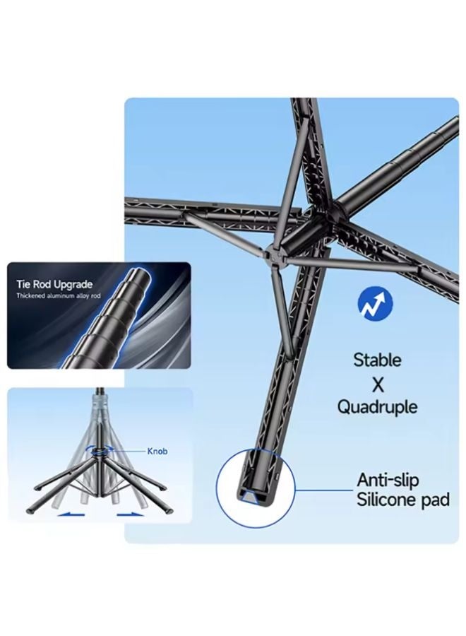 سمارتكس حامل ثلاثي القوائم C18 بطول إضافي 70.86 بوصة، حامل رباعي متوازن للتصوير مع جهاز تحكم عن بعد قابل لإعادة الشحن يعمل بالبلوتوث للهواتف المحمولة، لون أسود - Image 3