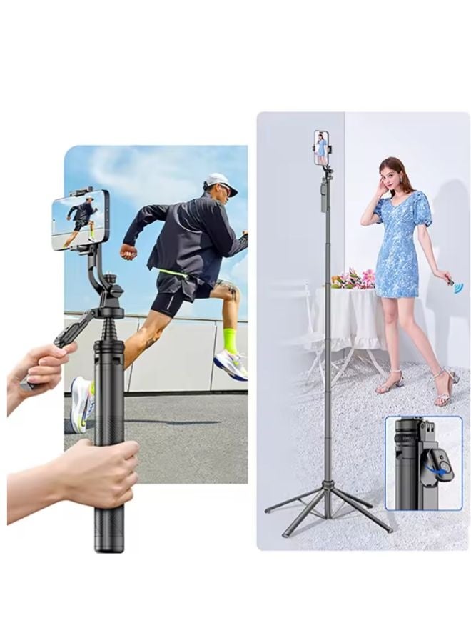 سمارتكس حامل ثلاثي القوائم C18 بطول إضافي 70.86 بوصة، حامل رباعي متوازن للتصوير مع جهاز تحكم عن بعد قابل لإعادة الشحن يعمل بالبلوتوث للهواتف المحمولة، لون أسود - Image 5