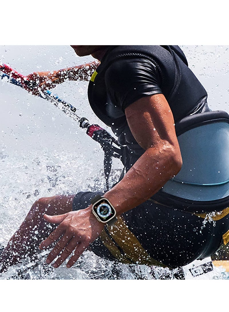 متوافق مع سوار Apple Watch مقاس 46 مم و 45 مم و 42 مم و 44 مم و 49 مم للرجال والنساء، حزام معصم رياضي من السيليكون على شكل موجة متوافق مع iWatch Ultra 3/2/1 Series 11/10/9/8/7/6/5/4/3/2/1 SE أزرق - Image 5