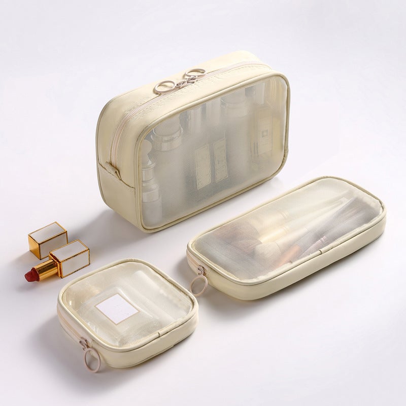 Custom Logo Makeup Organizer Bag Beige without LOGO