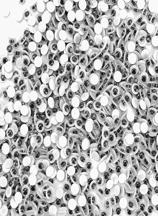 Marsrut 3mm Tiny Googly Eyes, Round Wobbly Wiggly Moving Mini Wiggle Plastic Safety Black Small Eyeballs Stickers for Crafts DIY Accessories, Animal Bear Doll & Toy Making, Scrapbooking, Art Classroom (2000) - Image 1
