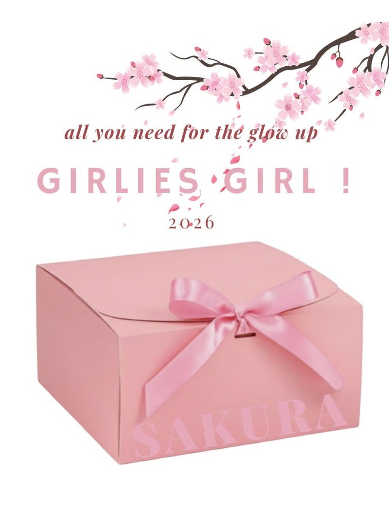 SAKURA 🌸 Japanese Cherry Blossom Skincare Travel Set for Girls | Face Mask, Lip Mask, Cleansing Gel, Hand & Foot Cream + Beauty Tools, Makeup Accessories, Spa Gift Kit 🌸 - Image 5