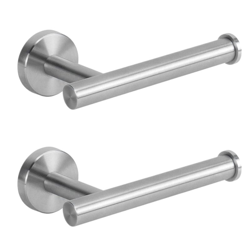 NISHWARE Bathroom Toilet Paper Holder, Premium SUS304 Stainless Steel Half Open Round Rustproof Wall Mounted Toilet Roll Holder for Bathroom, Kitchen and Washroom (Brushed Nickel, Pack of 2) - Image 1