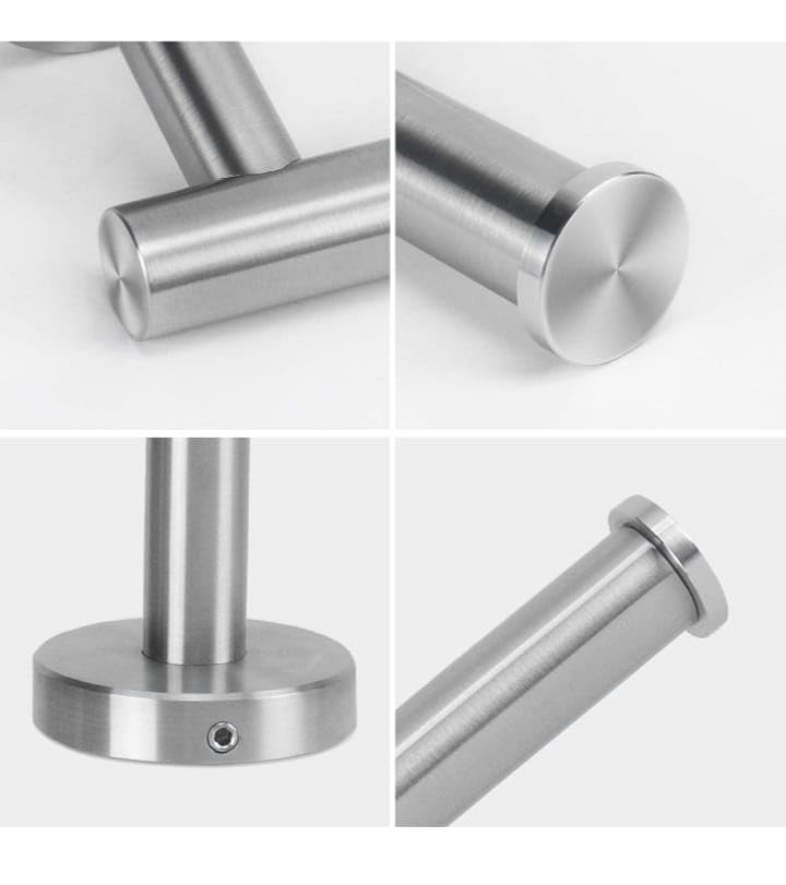 NISHWARE Bathroom Toilet Paper Holder, Premium SUS304 Stainless Steel Half Open Round Rustproof Wall Mounted Toilet Roll Holder for Bathroom, Kitchen and Washroom (Brushed Nickel, Pack of 2) - Image 4