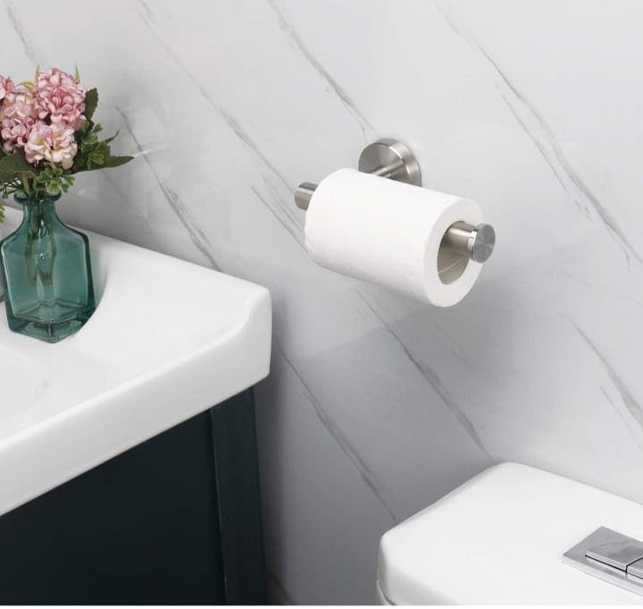 NISHWARE Bathroom Toilet Paper Holder, Premium SUS304 Stainless Steel Half Open Round Rustproof Wall Mounted Toilet Roll Holder for Bathroom, Kitchen and Washroom (Brushed Nickel, Pack of 2) - Image 3