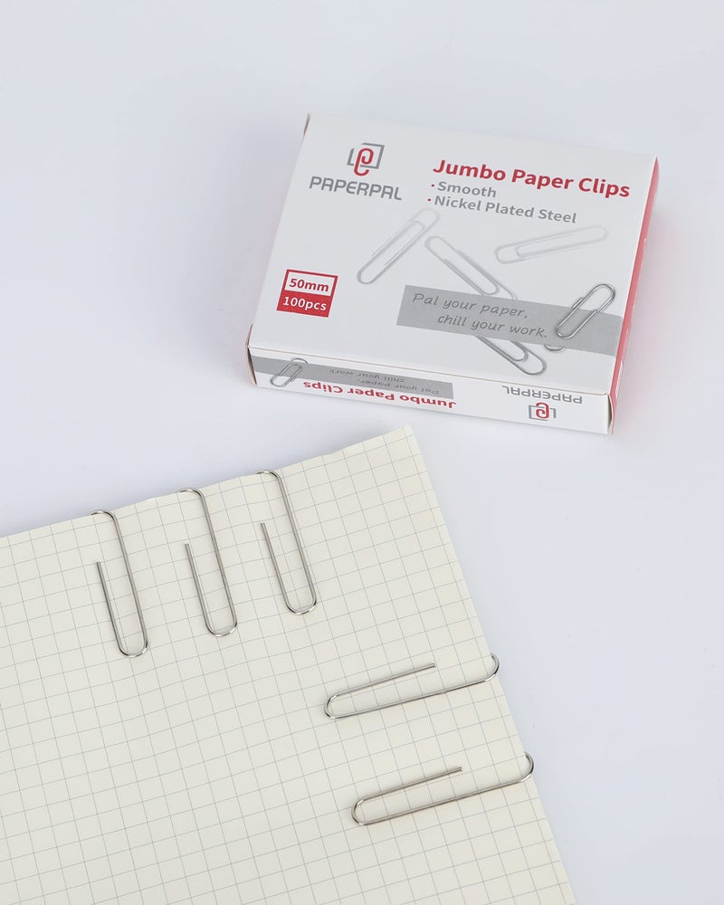 PAPERPAL Paperclips for Office School & Personal Use, Jumbo Smooth Paper Clip (2"), 300 Large Paper Clips (3 Boxes of 100 Each), Silver - Image 5