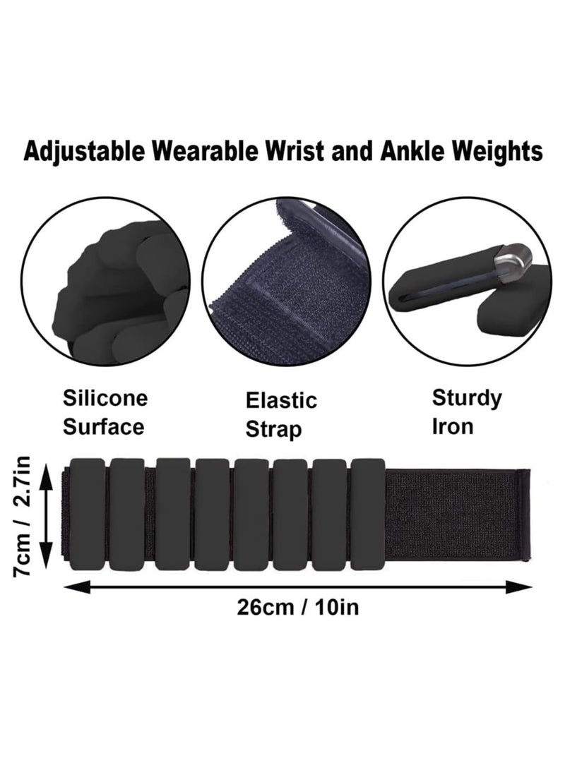 RATSAW Wrist Weights 2 Pack Adjustable Wearable Wrist and Ankle Weights Weight Bracelet 450g Each Silicone Surface Waterproof and Sweatproof Fit Women Men Yoga Walking Jogging Dance Fitness  - Image 4