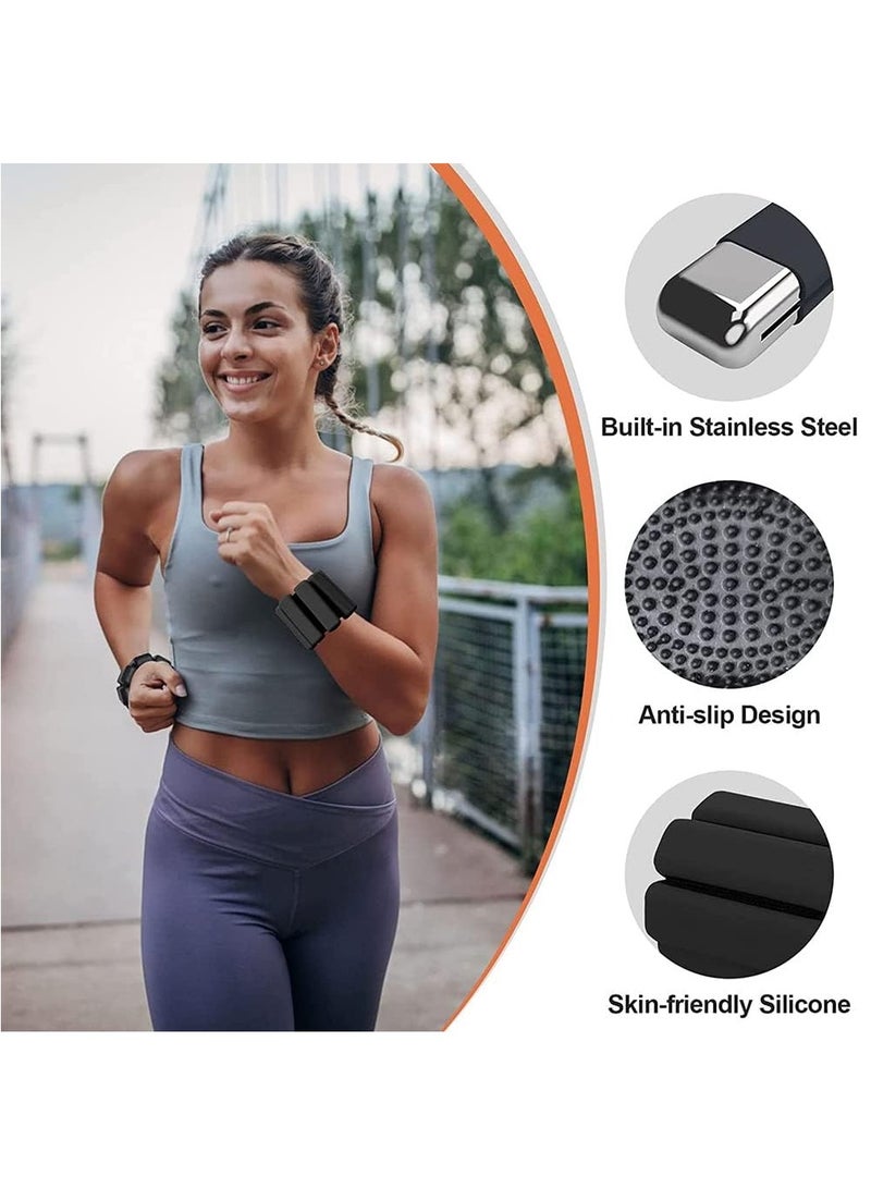 RATSAW Wrist Weights 2 Pack Adjustable Wearable Wrist and Ankle Weights Weight Bracelet 450g Each Silicone Surface Waterproof and Sweatproof Fit Women Men Yoga Walking Jogging Dance Fitness  - Image 2