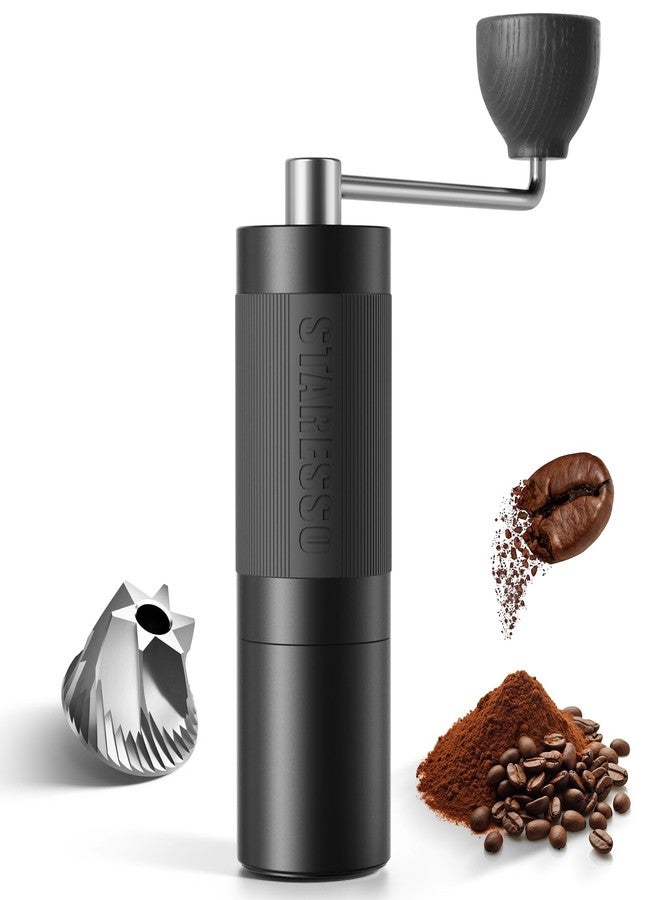 STARESSO D6 PLUS Portable Manual Coffee Grinder with Numerical Adjustable Setting, Stainless Steel Conical Burr for Consistent Grind, Easy to Use for Espresso, French Press, Pour Over, Cold Brew - Image 1