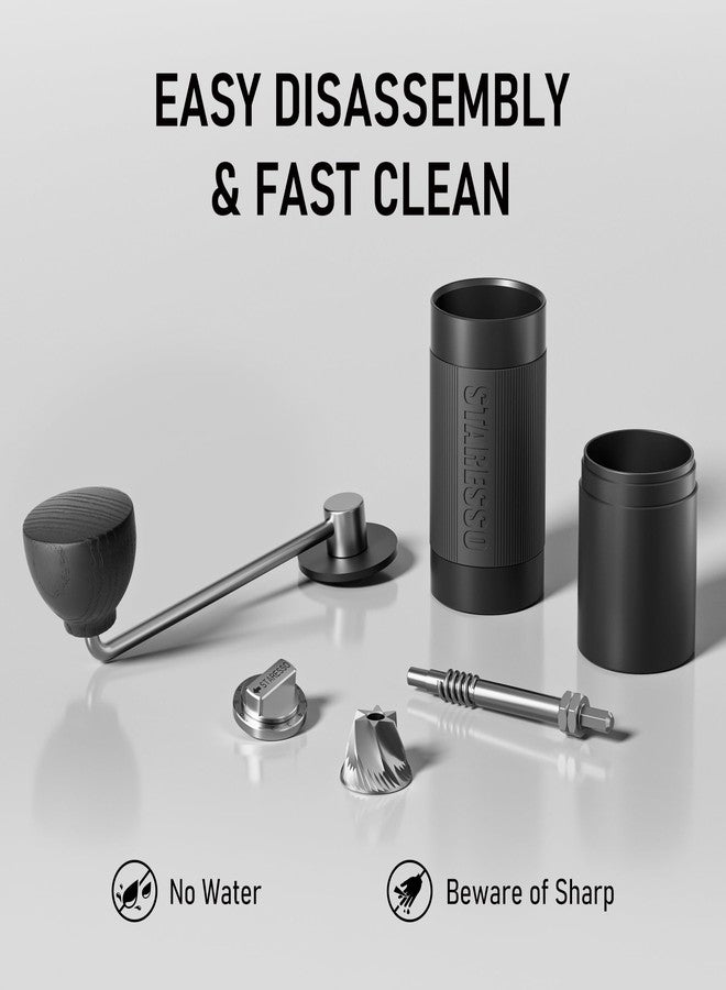 STARESSO D6 PLUS Portable Manual Coffee Grinder with Numerical Adjustable Setting, Stainless Steel Conical Burr for Consistent Grind, Easy to Use for Espresso, French Press, Pour Over, Cold Brew - Image 5