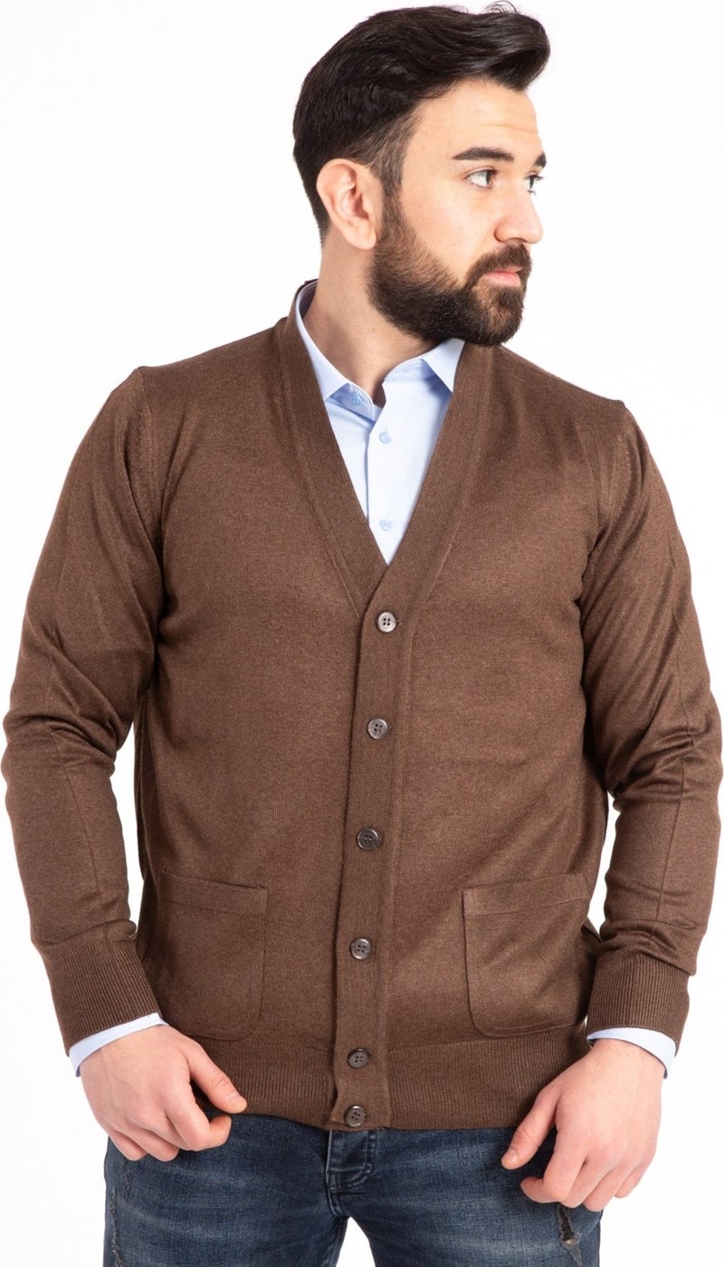 Mutlu City Men's Middle Age and Above Fine Wool Acrylic Knitwear Knit Buttoned Father's Cardigan 5100  - Image 2