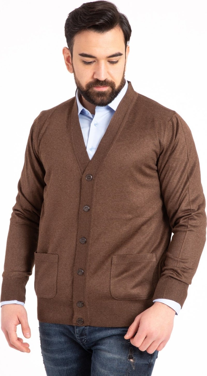 Mutlu City Men's Middle Age and Above Fine Wool Acrylic Knitwear Knit Buttoned Father's Cardigan 5100  - Image 3