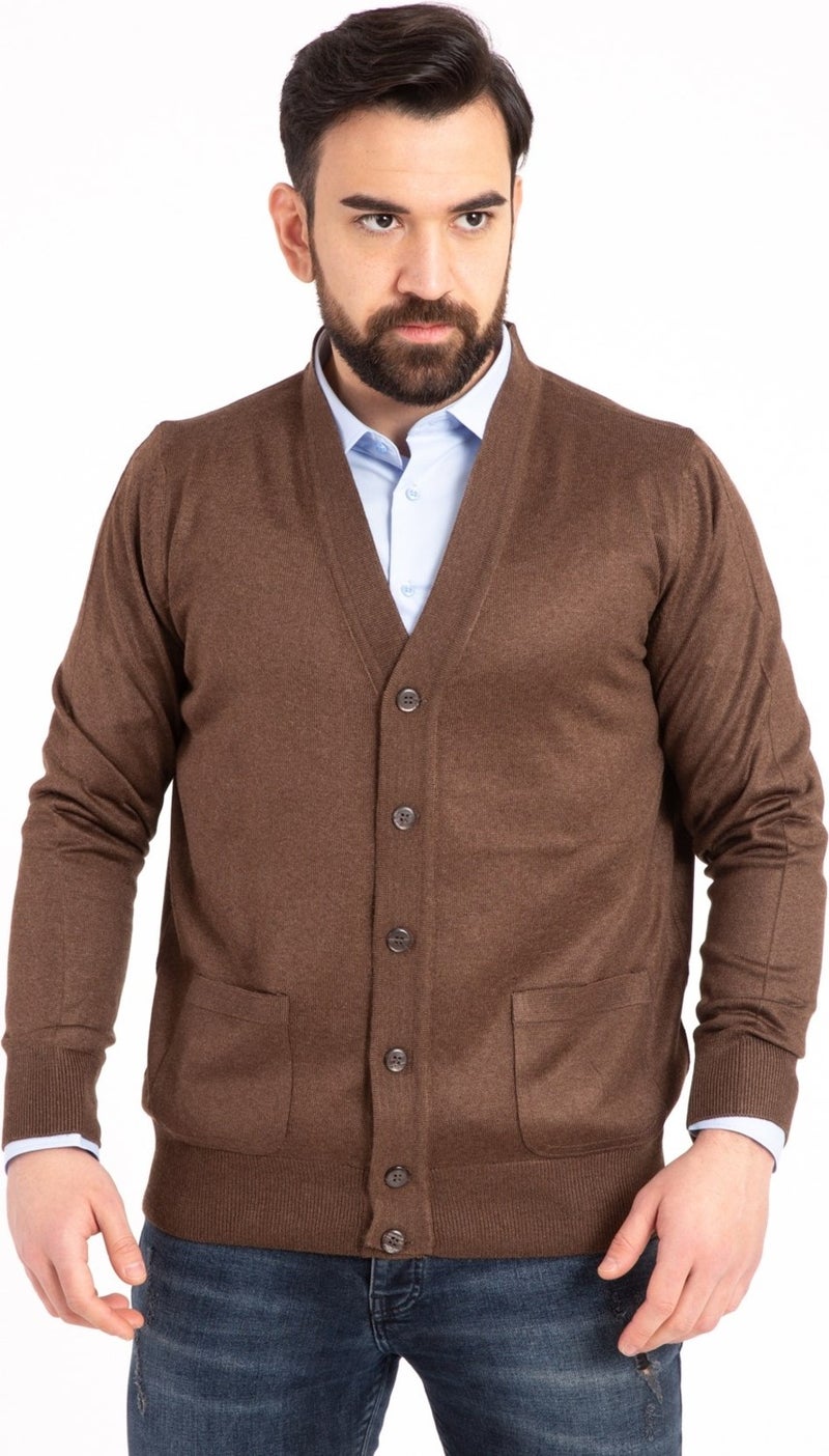 Mutlu City Men's Middle Age and Above Fine Wool Acrylic Knitwear Knit Buttoned Father's Cardigan 5100  - Image 4