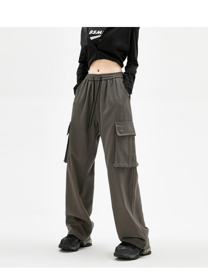 Workwear Pants For Men And Women Loose Straight American Style High-Grade Casual Wide-Leg Pants - Image 2