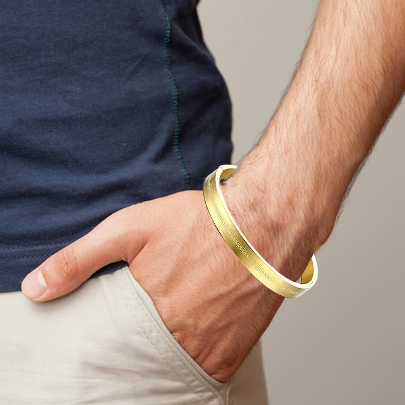 MEENAZ Bracelet for Men brother boyfriend gents Fashion Silver Bracelet for Boys Stainless Steel stylish hand cuff Silver Kada for men Cuff accessories golden mens Bracelets open kada adjustable 596 - Image 4