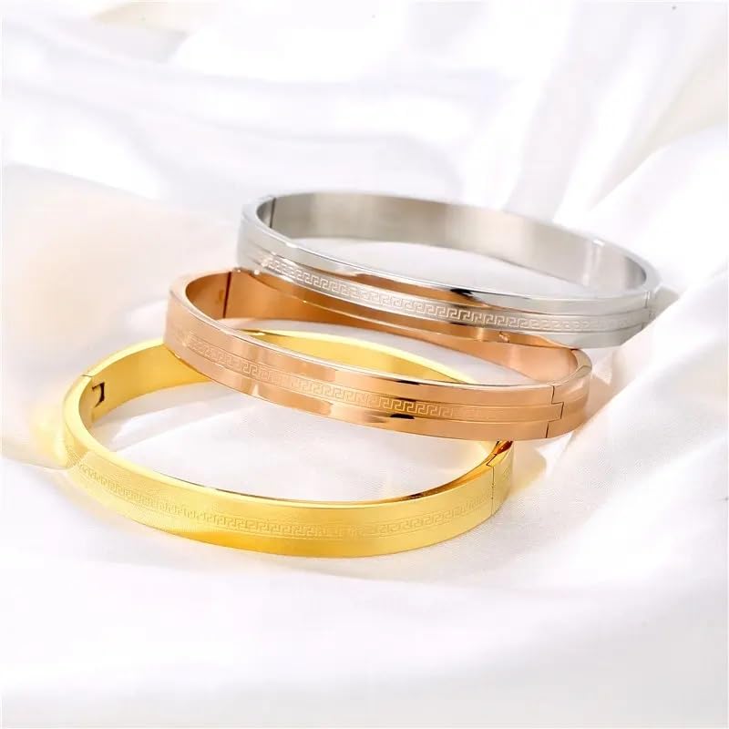 MEENAZ Bracelet for Men brother boyfriend gents Fashion Silver Bracelet for Boys Stainless Steel stylish hand cuff Silver Kada for men Cuff accessories golden mens Bracelets open kada adjustable 596 - Image 2