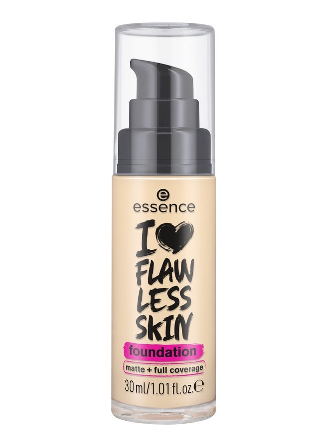 Essence I Love Flawless Skin Foundation | No. 20 Medium Porcelain | Long-Lasting Matte Finish | Lightweight Vegan Oil-Free Formula | With SPF 20 UVA UVB Protection | For All Skin Types | 30ml Medium Porcelain 20 - Image 1