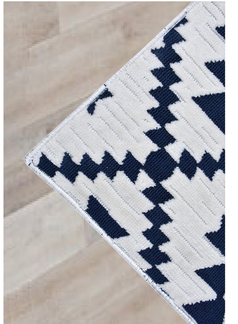Ikari-Ivory-Blue-190x290cm anti skid Machine Made Thick Indian Rug - Image 2