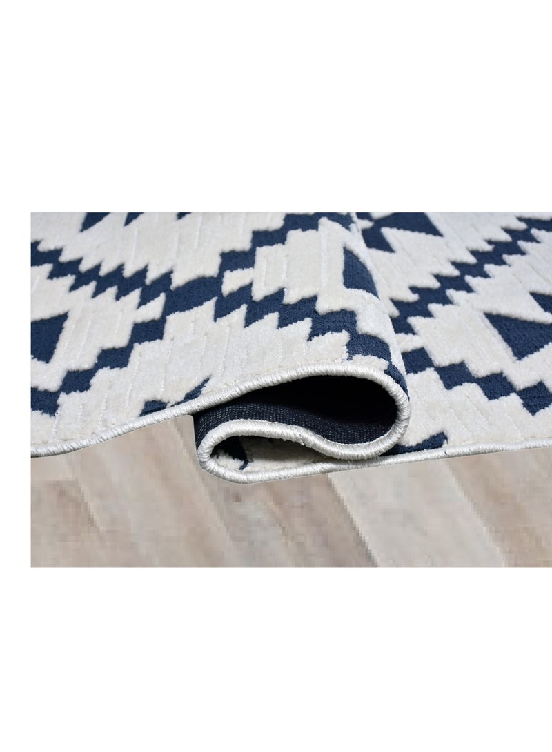 Ikari-Ivory-Blue-190x290cm anti skid Machine Made Thick Indian Rug - Image 5