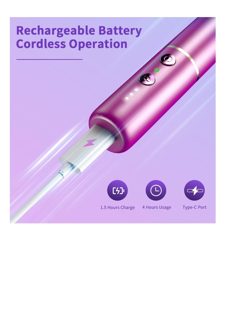 Excefore Cordless Electric Nail Drill, Portable Rechargeable Professional Nail Drill, Electric Nail Drill for Acrylic Gel Nails, Manicure Pedicure Polishing Shape Tools, for Home and Salon Use - Image 3