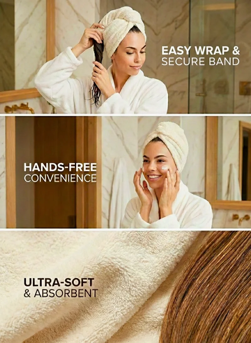 1Chase grey 100% Cotton Terry Hair Towel Wrap – Quick Dry Head Towel, Grey  | Best Price UAE