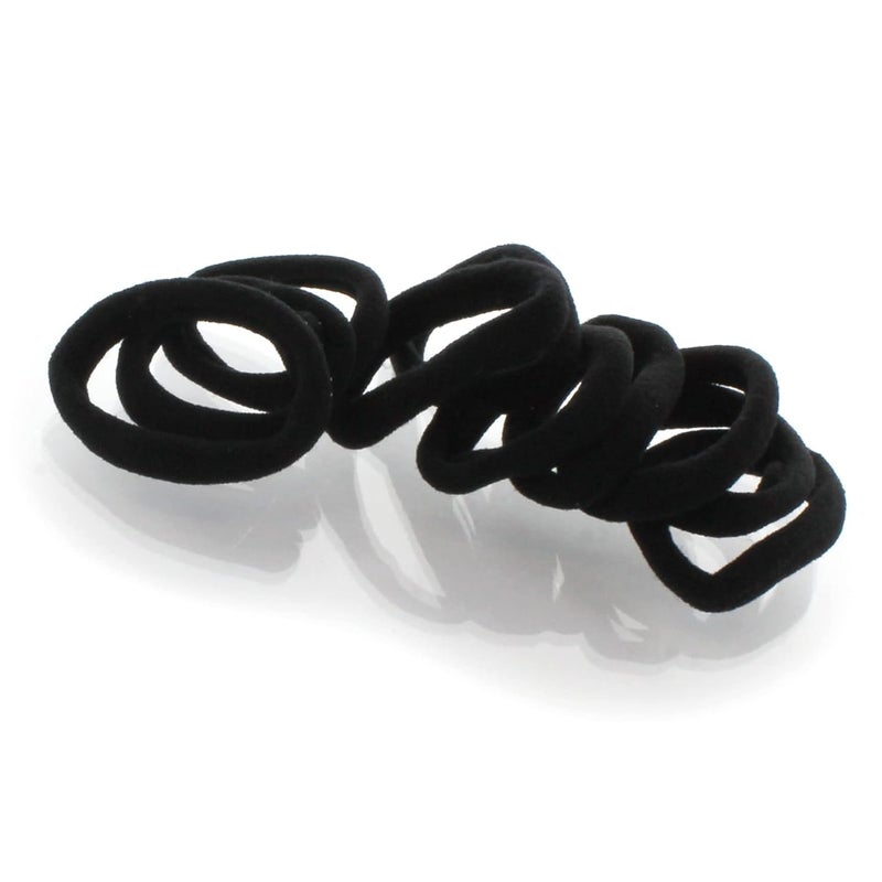My Lello Girls Small Premium Ponytail Holder Seamless Hair Bands Black 100pcs