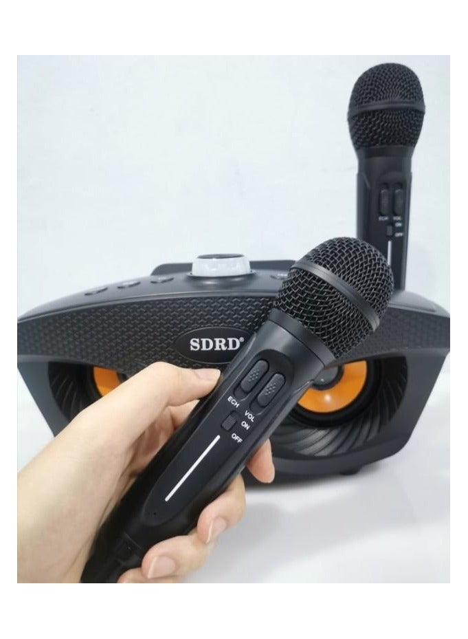 SDRD Wireless Bluetooth Speaker with 2 Microphones, Portable Karaoke Machine - Image 1