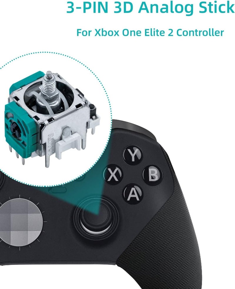 Mcbazel Analogue Joystick Replacement for Xbox One Elite 2, Replacement Parts 3D Thumb Stick Rocker Sensor Module with Screwdriver Kit for Xbox One Elite 2 Controller, Pack of 2 - Image 2