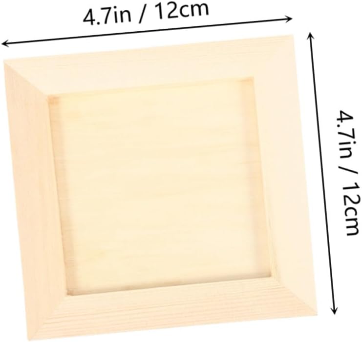 Cabilock Picture Frames 12X12Cm Wooden Clay Craft Frames for Artwork Display with Pine Wood Tabletop 5pcs for S Painting Projects - Image 2
