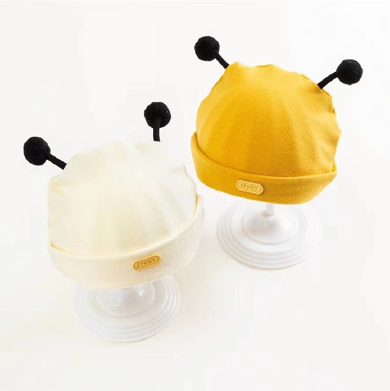 Soft Cotton Newborn Baby Unisex Caps Yellow  - Image 3