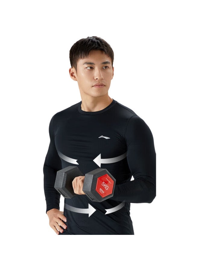 Li-Ning Men'S Sports Set, Tight-Fitting Quick-Dry Shirt, Fitness Wear, Running, Basketball, Badminton, High-Elasticity Training Suit, Autumn And Winter Base Layer - Image 2
