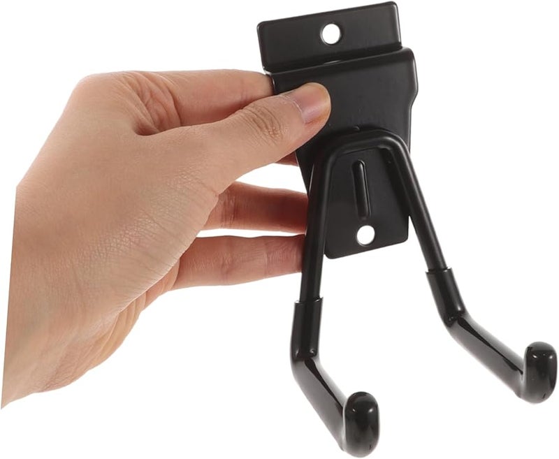 قطعتان من خطافات الحائط المعدنية الثقيلة باللون الأسود لتخزين أدوات المرآب مقاومة للصدأ - Image 4