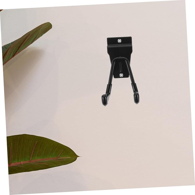 قطعتان من خطافات الحائط المعدنية الثقيلة باللون الأسود لتخزين أدوات المرآب مقاومة للصدأ - Image 5