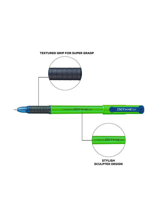 classmate Classmate Octane Neon- Blue Gel Pens (Pack of 5)|Smooth Writing Pens|Water-Proof Ink for Smudge-Free writing|Attractive Neon Body Colours|Preferred by Students for Exam & Class Notes  - Image 4