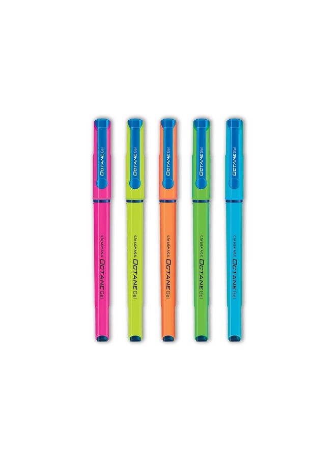 classmate Classmate Octane Neon- Blue Gel Pens (Pack of 5)|Smooth Writing Pens|Water-Proof Ink for Smudge-Free writing|Attractive Neon Body Colours|Preferred by Students for Exam & Class Notes  - Image 3