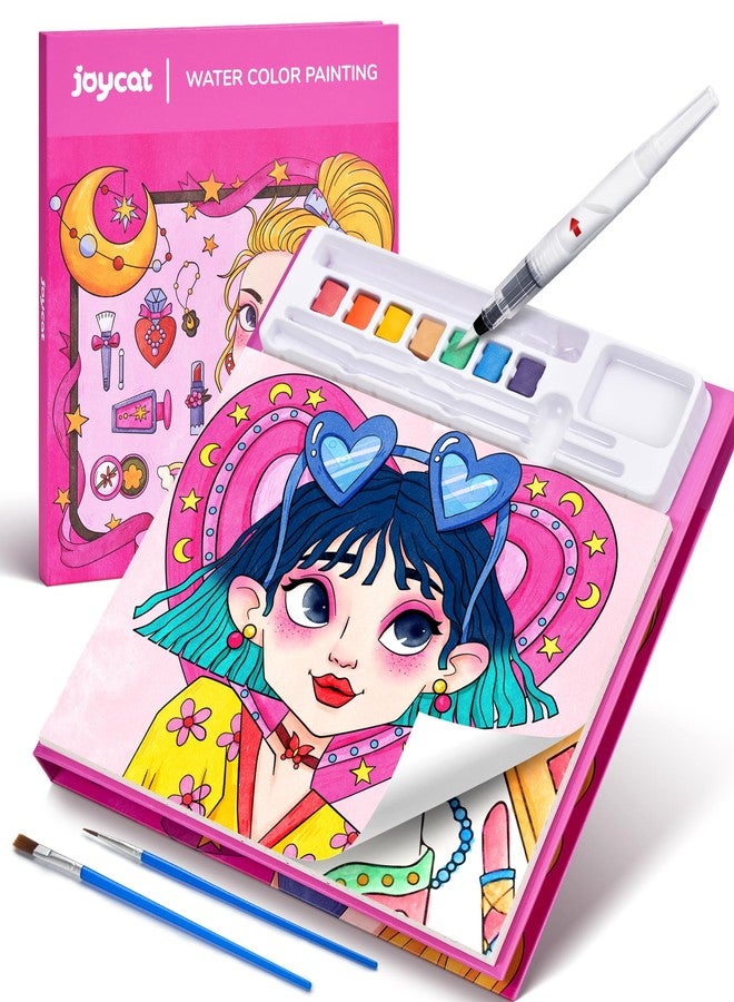 JoyCat Paint with Water Coloring Books for Toddlers, Watercolor Painting Sets for Kids Ages 3-5 4-8, Arts and Crafts Drawing Activities Toy Birthday Gift for Boys Girls (Makeup & Manicures) - Image 1