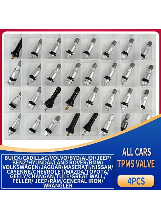 TPMS 19 صمام الجذع مستشعر ضغط الإطارات اكسسوارات مطاط سبائك الألومنيوم أسود - Image 1