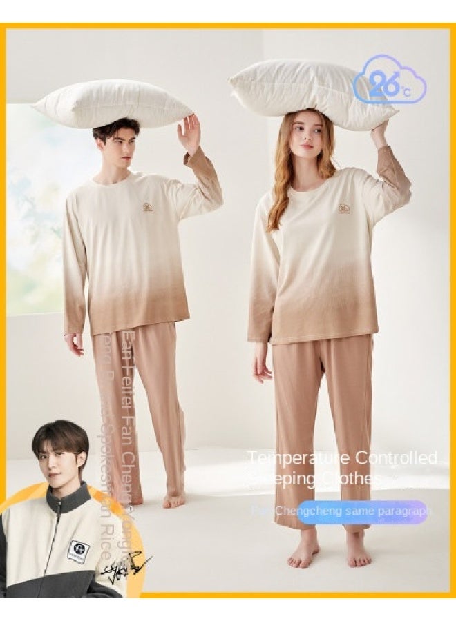 Fenton Fan Chengcheng's Choice】temperature-control Sleepwear 5a Antibacterial Round-neck Long-sleeve Pajama Set For Men & Women - Image 1