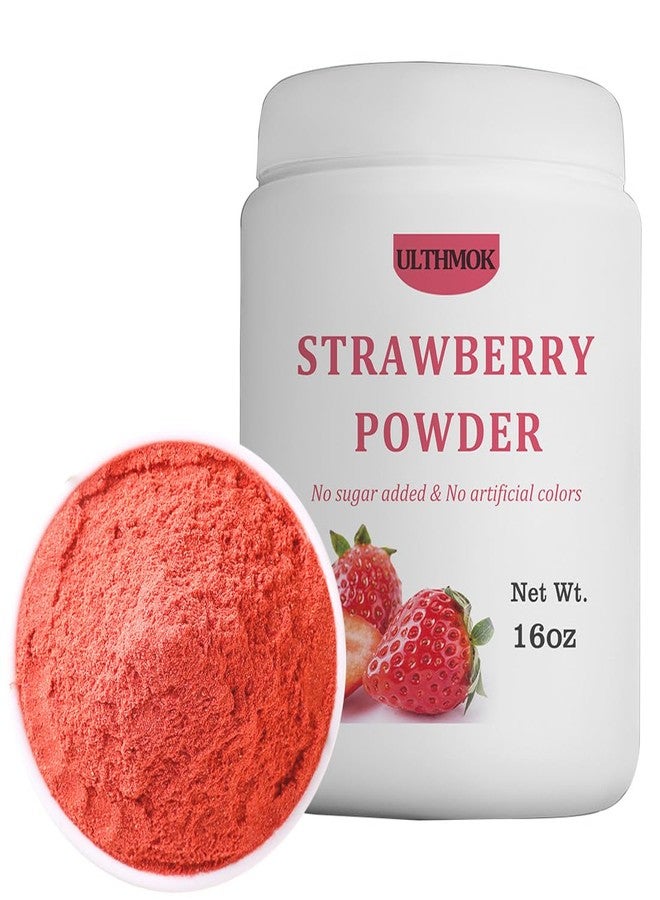 ULTHMOK Premium Freeze Dried Strawberry Powder 1LB /453g, 1 Ingredient,No Sugar Added,100% Natural Strawberry Powder for Baking,No Additives. - Image 1
