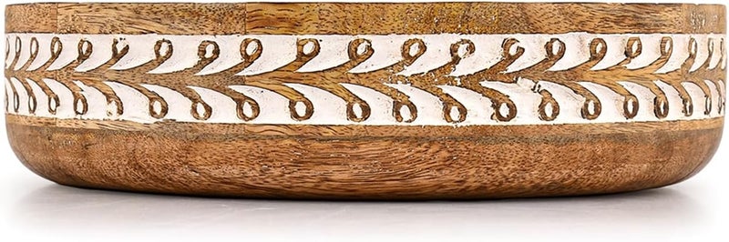 Kaizen Casa KAIZEN Fruit Bowl Mango Wood Rustic Fruit Bowls for Farmhouse Dcor Fruit Bowl for Kitchen Counter 10 x 10 x 25 - Image 2