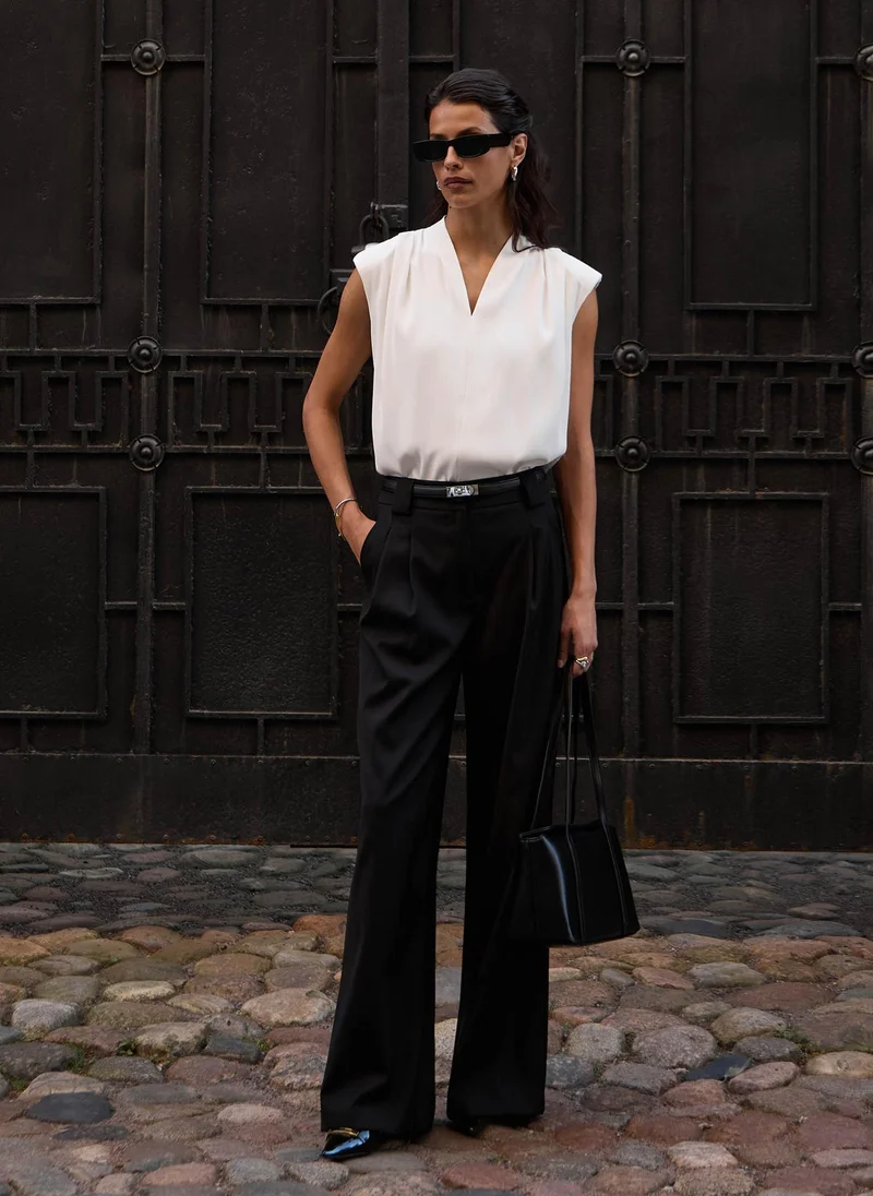 Lichi Palazzo trousers with wide belt loops