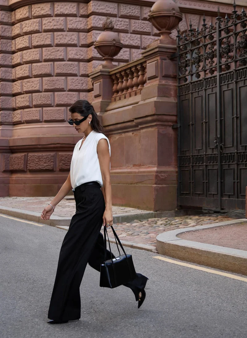 Lichi Palazzo trousers with wide belt loops