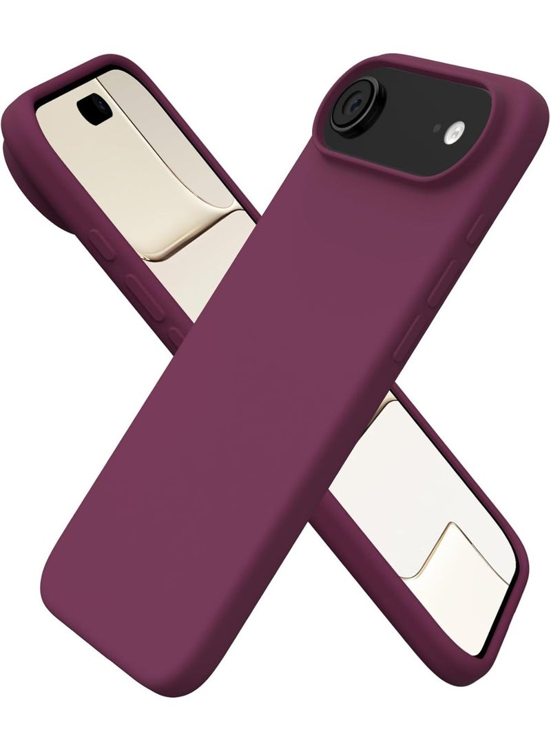 Compatible with iPhone 17 Air Case Slim Liquid Silicone 4 Layers Soft Gel Rubber Shockproof Protective Phone Case with Anti Scratch Microfiber Lining (Wine Red) - Image 1
