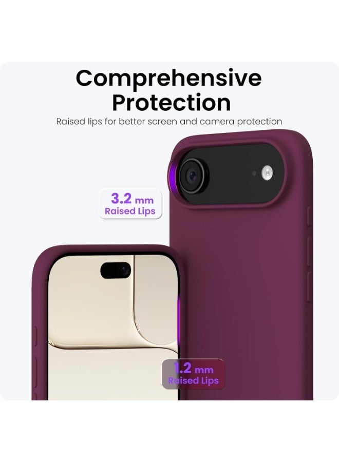 Compatible with iPhone 17 Air Case Slim Liquid Silicone 4 Layers Soft Gel Rubber Shockproof Protective Phone Case with Anti Scratch Microfiber Lining (Wine Red) - Image 2