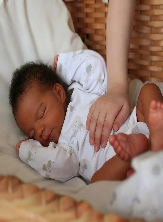Anano Realistic Reborn Baby Dolls Silicone Full Body Boy 18 Inch Mixed-Race Black Reborn Toddler Dolls for Grandparents, Anatomically Correct, Handmade Infant for Kids Birthday Gift & Collectible - Image 5