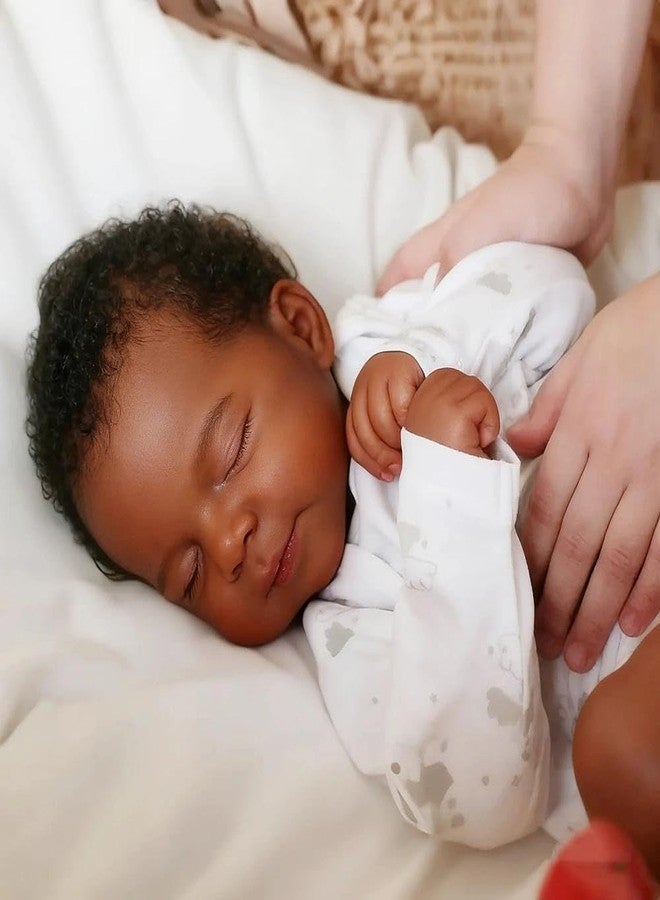 Anano Realistic Reborn Baby Dolls Silicone Full Body Boy 18 Inch Mixed-Race Black Reborn Toddler Dolls for Grandparents, Anatomically Correct, Handmade Infant for Kids Birthday Gift & Collectible - Image 3