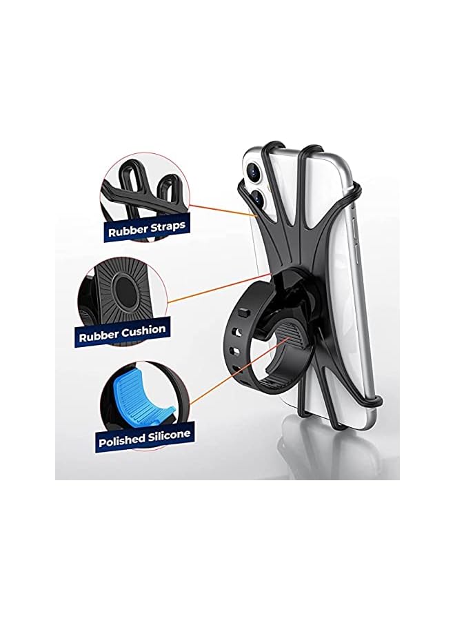ORiTi Bike Phone Mount, Motorcycle Handlebar Mount, 360° Rotation Silicone Bicycle Phone Holder - Image 4