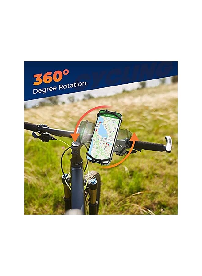 ORiTi Bike Phone Mount, Motorcycle Handlebar Mount, 360° Rotation Silicone Bicycle Phone Holder - Image 3
